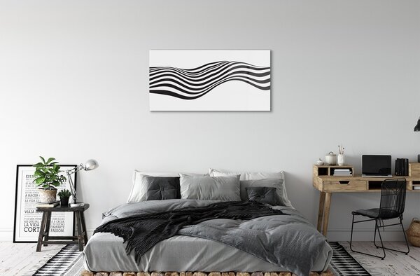 Quadro di vetro Onda zebrata a strisce 100x50 cm 2 appendini