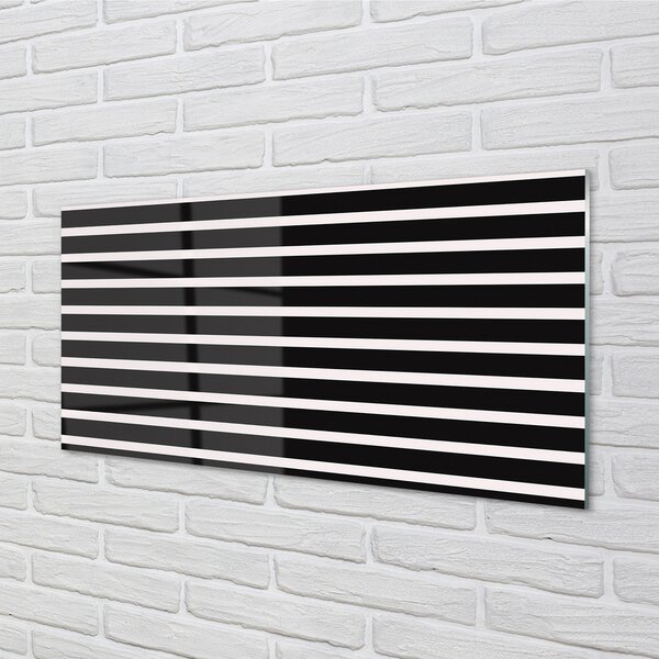 Quadro in vetro Strisce regolari nere 100x50 cm 2 appendini