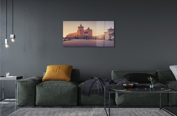 Quadro in vetro Chiesa dell'alba di cracovia 100x50 cm 2 appendini