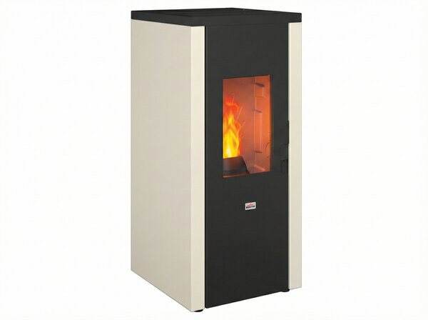 Queen Stufa a Pellet Ventilata 7 kW Capacit Serbatoio 15 Kg Volume Riscaldabile 168 m3 colore Bianco - EVO 7.0