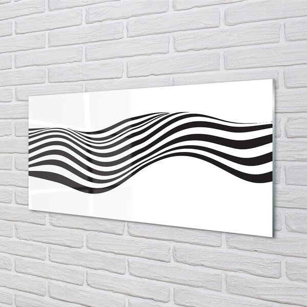 Quadro di vetro Onda zebrata a strisce 100x50 cm 2 appendini