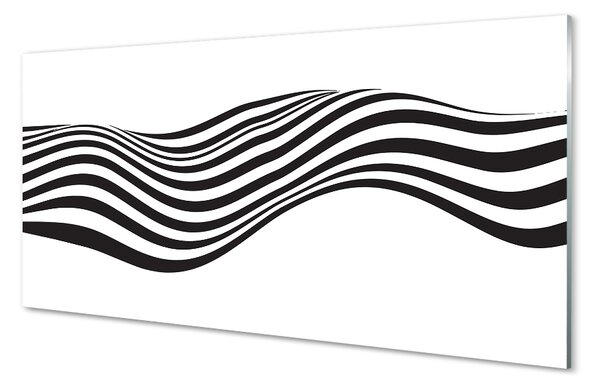 Quadro di vetro Onda zebrata a strisce 100x50 cm 2 appendini