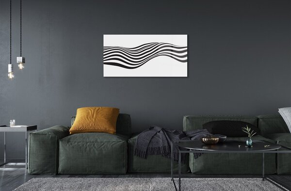 Quadro di vetro Onda zebrata a strisce 100x50 cm 2 appendini