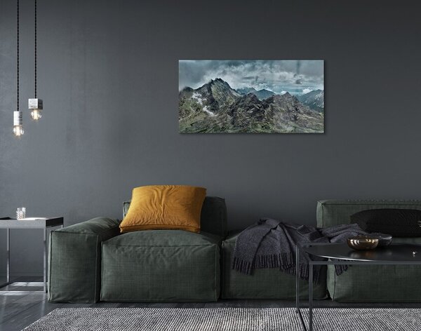 Quadro su vetro Montagne di roccia 100x50 cm 2 appendini