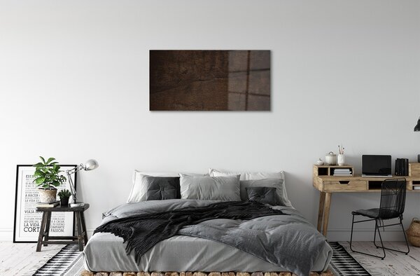 Quadro di vetro Struttura a venature di legno 100x50 cm 2 appendini