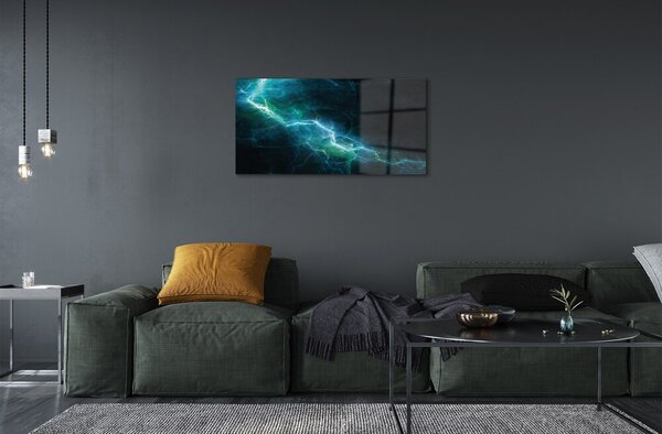 Quadro vetro Frattali di fulmini 100x50 cm 2 appendini