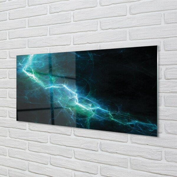 Quadro vetro Frattali di fulmini 100x50 cm 2 appendini