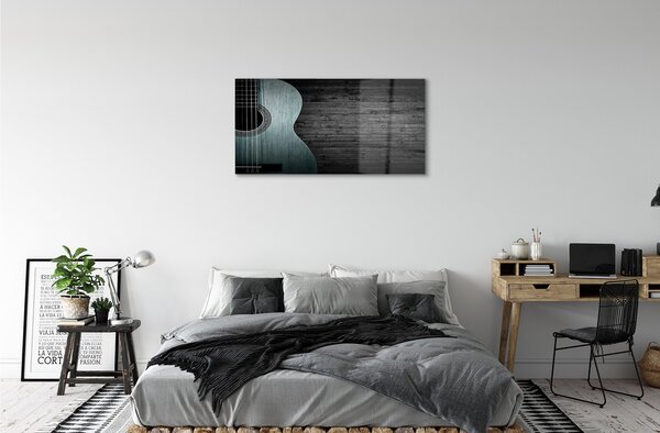 Quadro su vetro Chitarra 100x50 cm 2 appendini