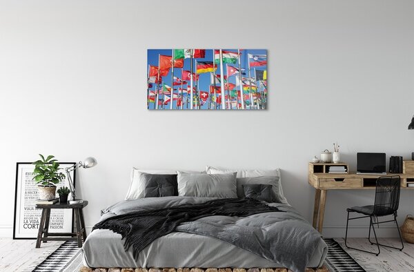 Quadro vetro Bandiera 100x50 cm 2 appendini