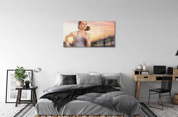 Quadro in vetro Donna cielo 100x50 cm 2 appendini