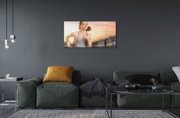 Quadro in vetro Donna cielo 100x50 cm 2 appendini