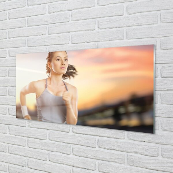 Quadro in vetro Donna cielo 100x50 cm 2 appendini