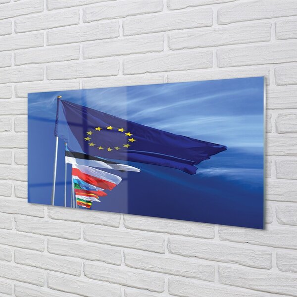 Quadro in vetro Bandiere diverse 100x50 cm 2 appendini