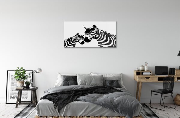 Quadro in vetro Zebre dipinte 100x50 cm 2 appendini
