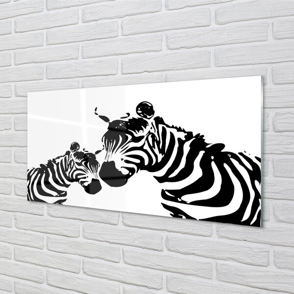 Quadro in vetro Zebre dipinte 100x50 cm 2 appendini