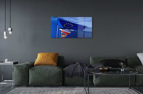 Quadro in vetro Bandiere diverse 100x50 cm 2 appendini