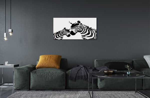 Quadro in vetro Zebre dipinte 100x50 cm 2 appendini