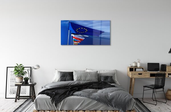Quadro in vetro Bandiere diverse 100x50 cm 2 appendini