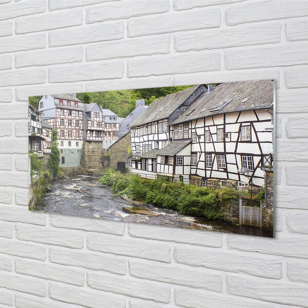 Quadro in vetro Germania edifici antichi fiume 100x50 cm 2 appendini