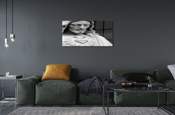 Quadro in vetro Statua di gesù 100x50 cm 2 appendini