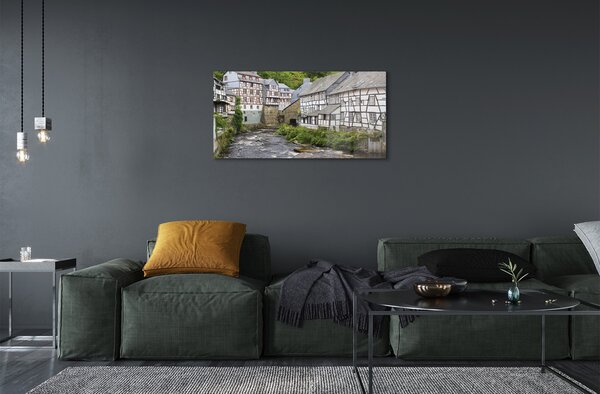 Quadro in vetro Germania edifici antichi fiume 100x50 cm 2 appendini
