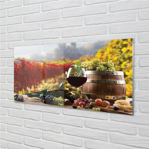 Quadro in vetro Bicchiere da vino autunnale 100x50 cm 2 appendini