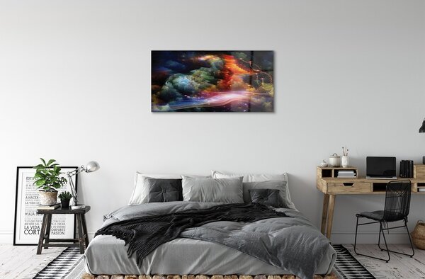 Quadro di vetro Modelli frattali astratti 100x50 cm 2 appendini