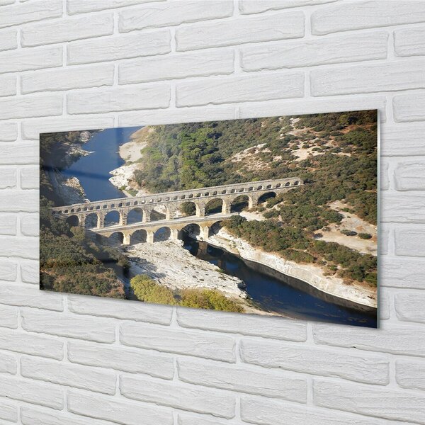 Quadro vetro Roma acquedotti fluviali 100x50 cm 2 appendini