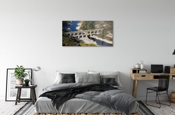 Quadro vetro Roma acquedotti fluviali 100x50 cm 2 appendini