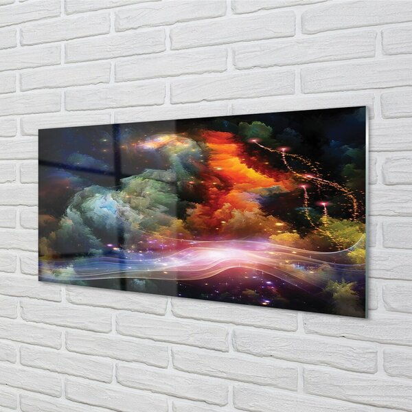 Quadro di vetro Modelli frattali astratti 100x50 cm 2 appendini