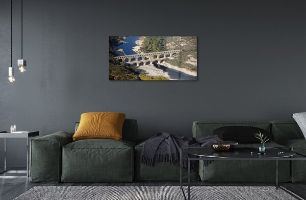Quadro vetro Roma acquedotti fluviali 100x50 cm 2 appendini