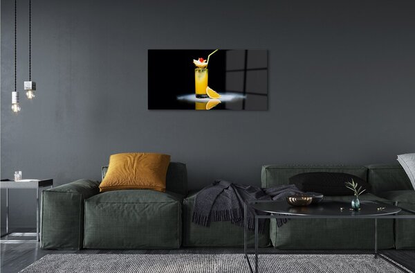 Quadro su vetro Cocktail all'arancia 100x50 cm 2 appendini