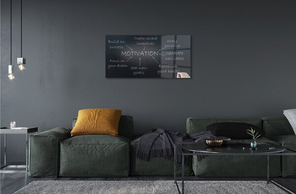 Quadro in vetro Lavagna motivazionale 100x50 cm 2 appendini