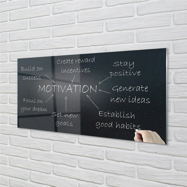 Quadro in vetro Lavagna motivazionale 100x50 cm 2 appendini