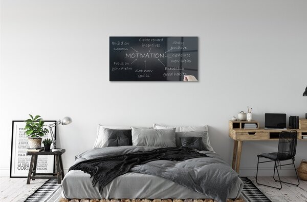 Quadro in vetro Lavagna motivazionale 100x50 cm 2 appendini