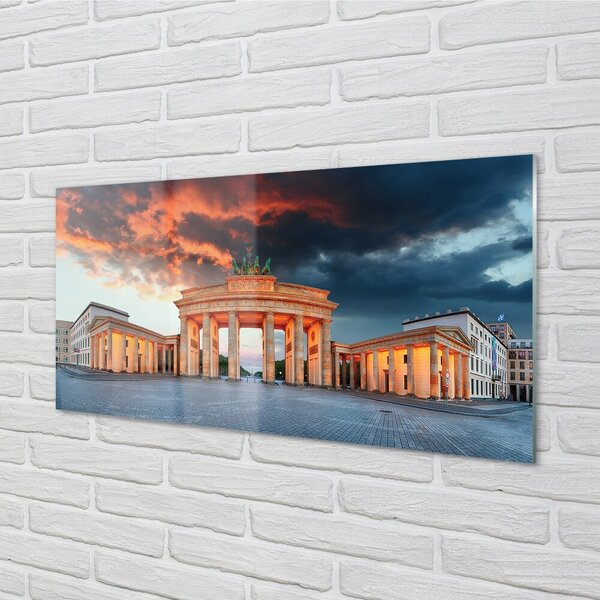 Quadro in vetro Germania porta di brandeburgo 100x50 cm 2 appendini