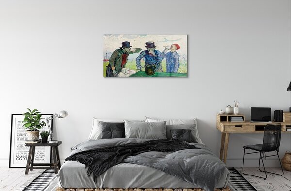 Quadro su vetro Bevitore - vincent van gogh 100x50 cm 2 appendini