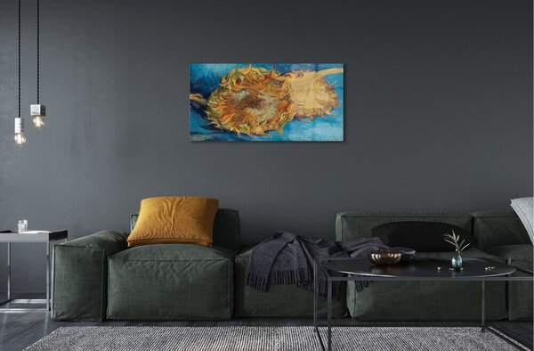 Quadro in vetro Due girasoli recisi (iii) - vincent van gogh 100x50 cm 2 appendini