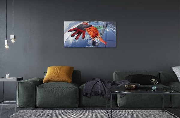 Quadro in vetro Uomo del consiglio di amministrazione 100x50 cm 2 appendini
