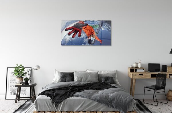 Quadro in vetro Uomo del consiglio di amministrazione 100x50 cm 2 appendini