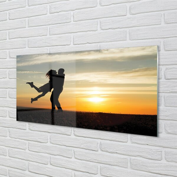 Quadro in vetro Nuvola ovest persone 100x50 cm 2 appendini