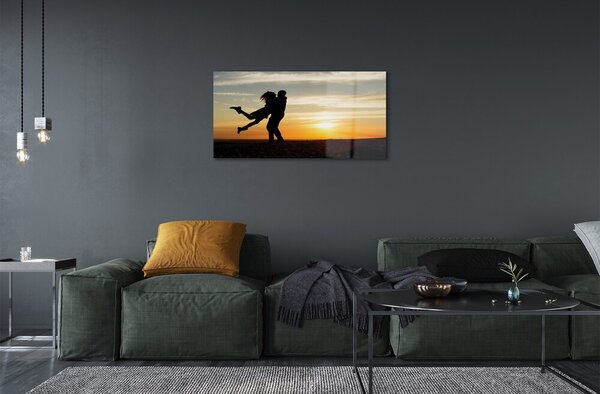 Quadro in vetro Nuvola ovest persone 100x50 cm 2 appendini