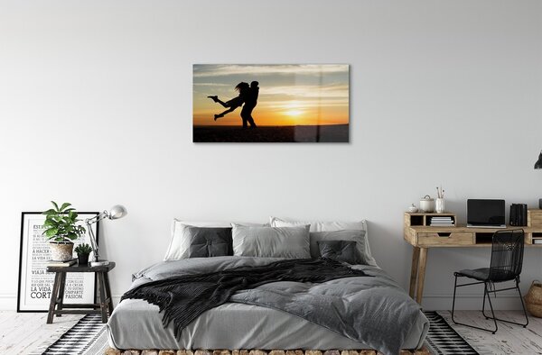 Quadro in vetro Nuvola ovest persone 100x50 cm 2 appendini
