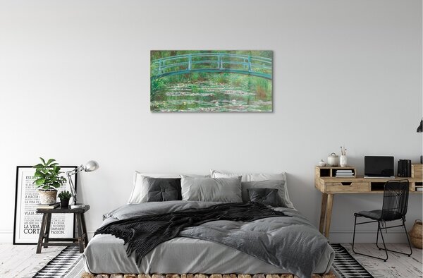 Quadro in vetro Passerella giapponese - paul cézanne 100x50 cm 2 appendini
