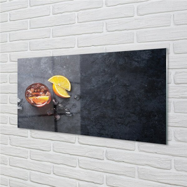 Quadro di vetro Tè freddo al limone 100x50 cm 2 appendini