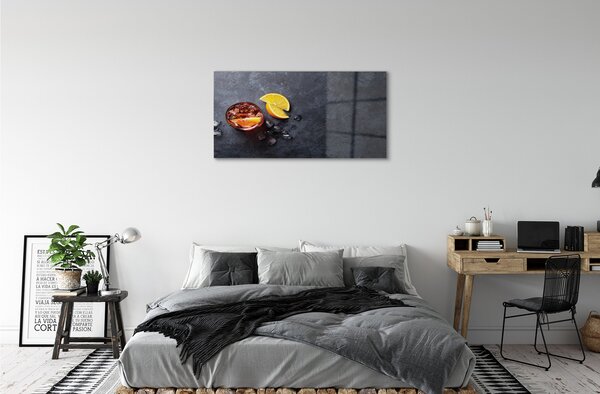 Quadro di vetro Tè freddo al limone 100x50 cm 2 appendini