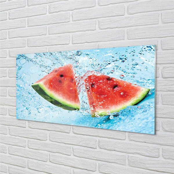 Quadro su vetro Acqua di anguria 100x50 cm 2 appendini