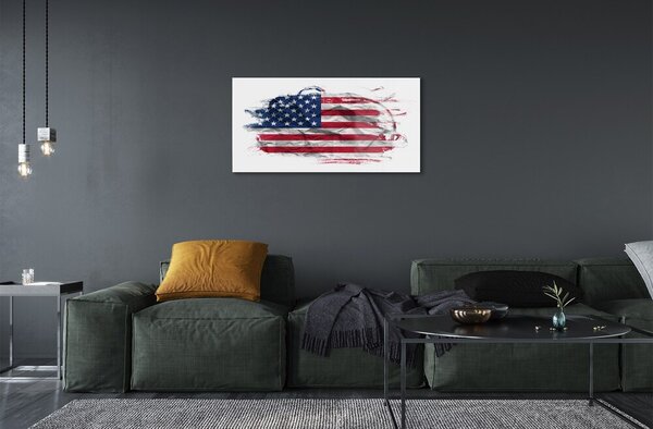 Quadro vetro Bandiera stati uniti 100x50 cm 2 appendini