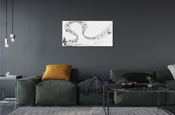 Quadro in vetro Chiave di violino 100x50 cm 2 appendini