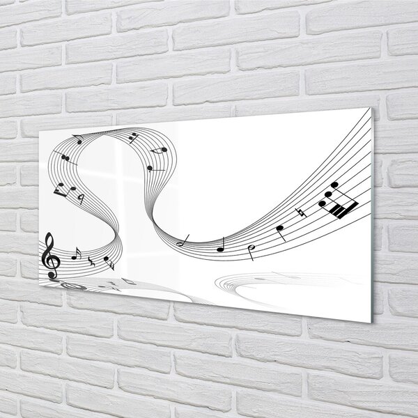Quadro in vetro Chiave di violino 100x50 cm 2 appendini